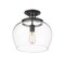 Z-Lite Joliet 1 Light Semi Flush Mount, Matte Black & Clear 473SF13-MB - alternate 7